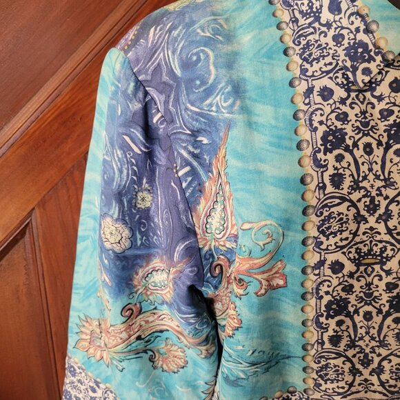 Coldwater Creek XL Silk & Ramie Patchwork Button-Up Jacket - Picture 6 of 6